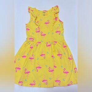 Pekkle Kids Yellow Flamingo Dress